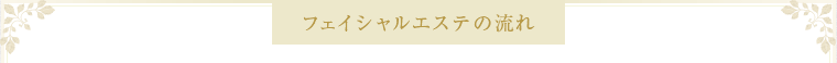 フェイシャルエステの流れ
